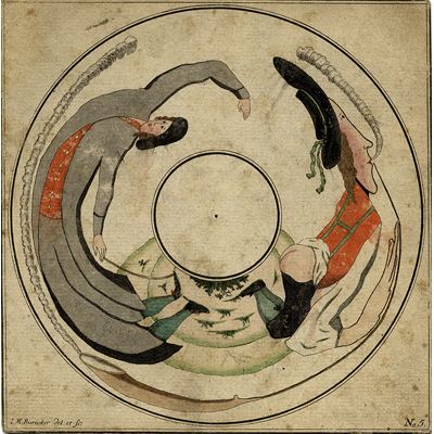 ANAMORPHOSE fin 18ème. « J.M. Burucker Del et fe, N°5 ».