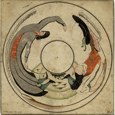 ANAMORPHOSE fin 18ème. « J.M. Burucker Del et fe, N°5 ».